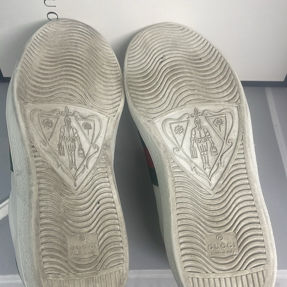 Excellent Gucci Ace sneaker with bee in white leather sneaker Size Men’s 8 - Picture 11 of 15